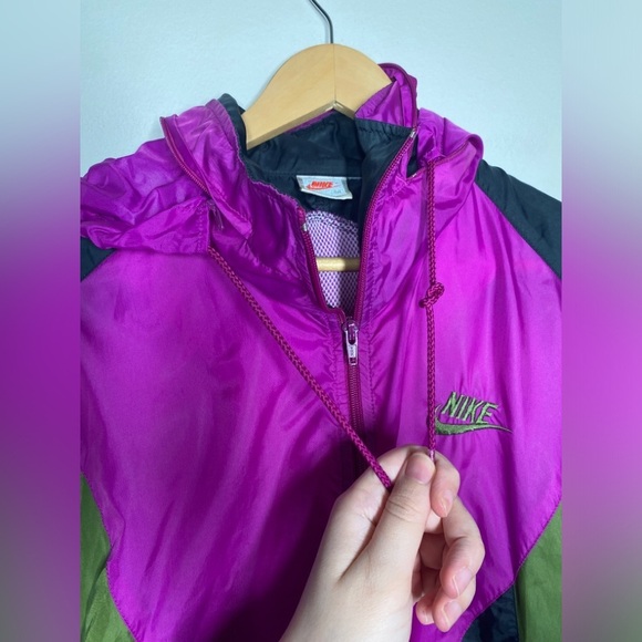 Vintage Nike 1980’s Colourblock Windbreaker with Hood - Picture 9 of 10
